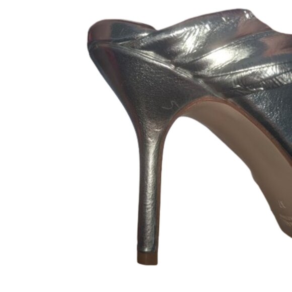 ZARA Silver Slip-On Helled Sandal Size 37 (US &) NEW NWOT - Picture 9 of 12